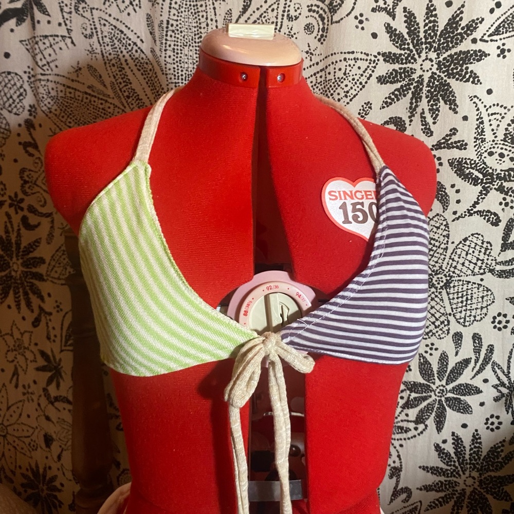 Striped bikini top